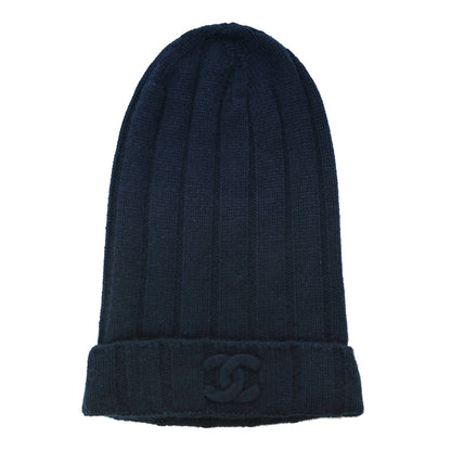 Chanel Cashmere CC Beanie Hat M Blue 1 of 7