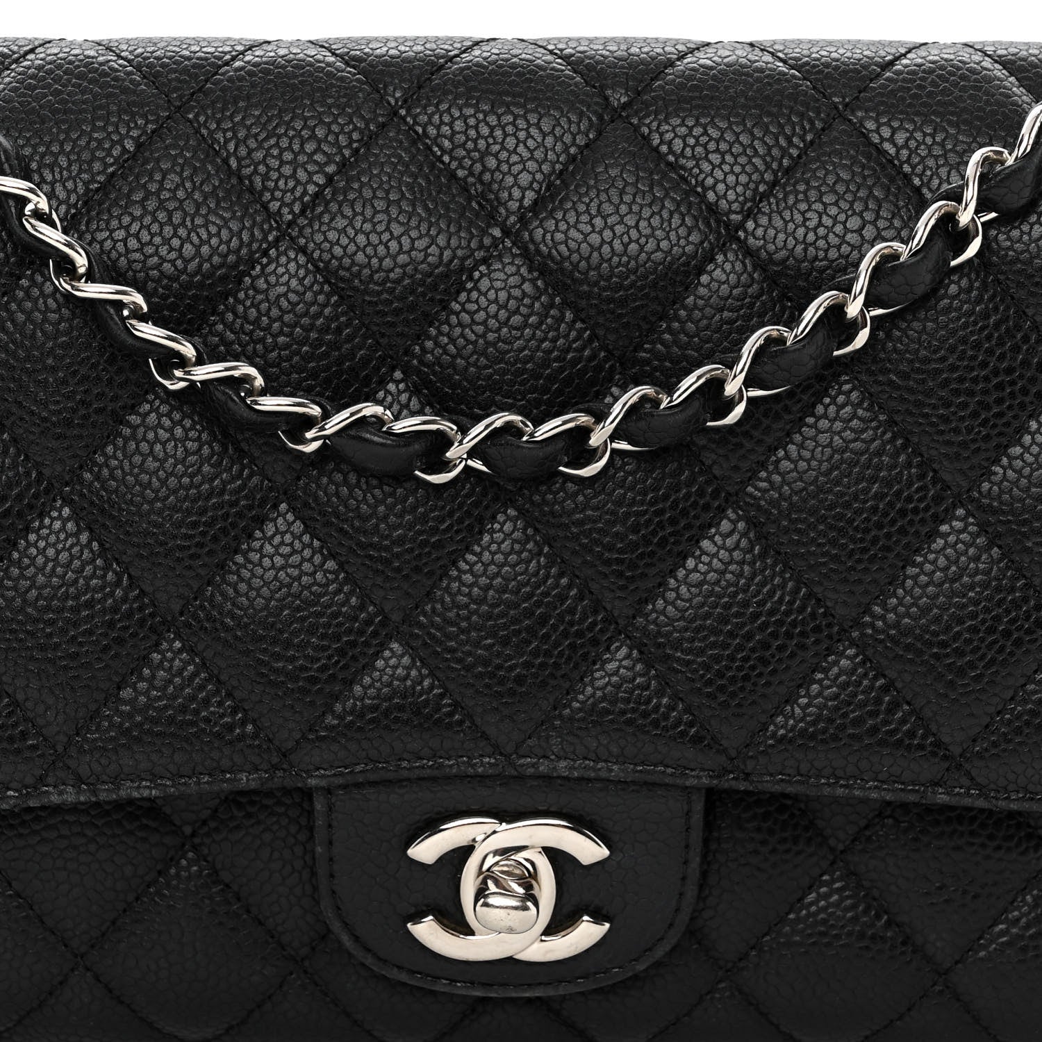 Chanel Caviar Quilted Medium Double Flap Black 7 of 13
