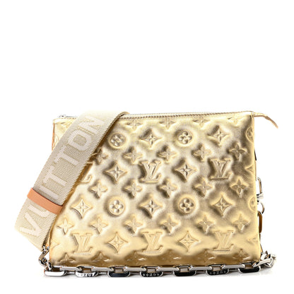 Louis Vuitton Lambskin Embossed Monogram Coussin PM Gold 1 of 7