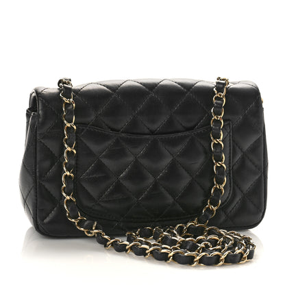 Chanel Lambskin Quilted Mini Rectangular Flap Black 3 of 9