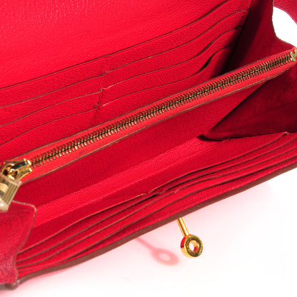 Hermes Chevre Mysore Kelly Longue Wallet Rouge Vif 6 of 11