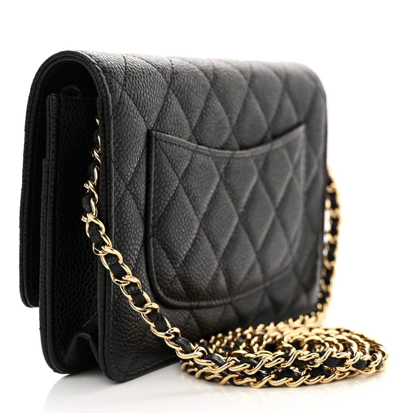 Caviar Quilted Wallet On Chain WOC Black