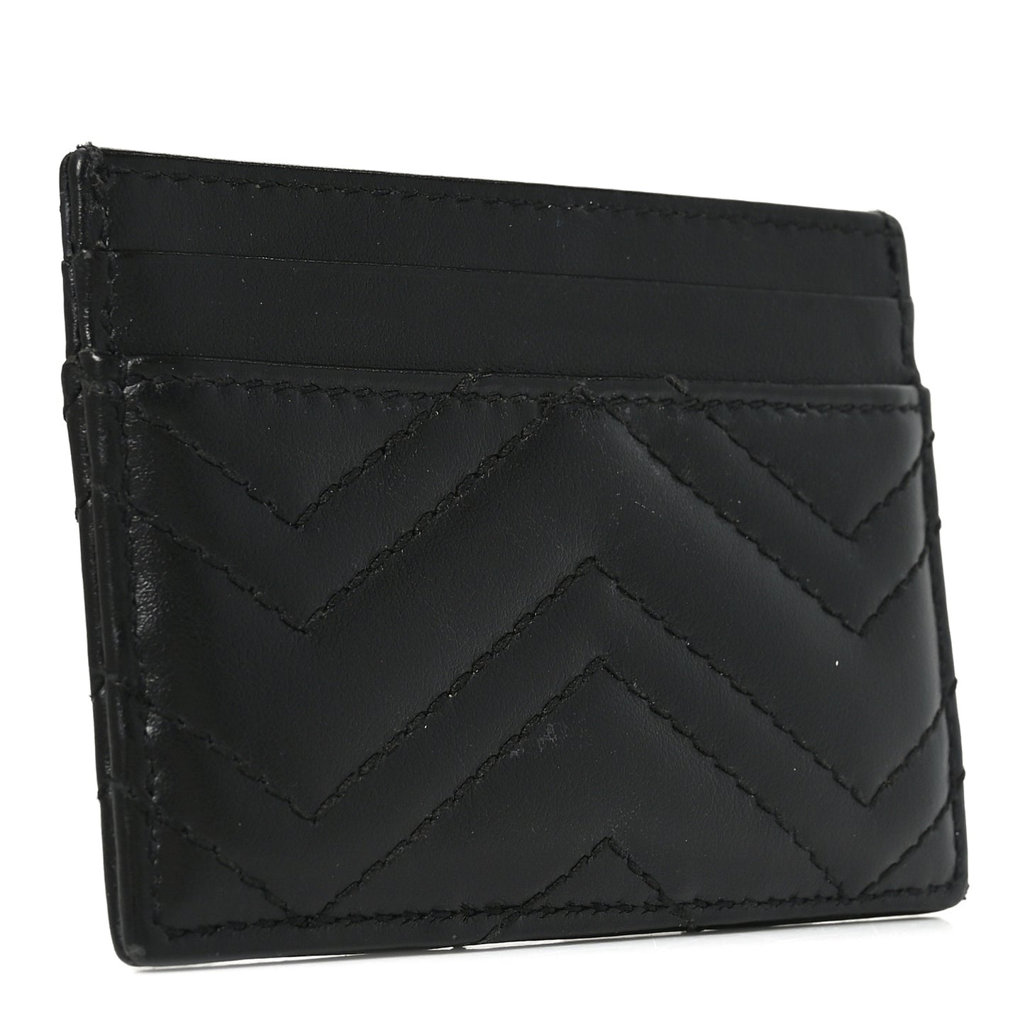 Calfskin Matelasse GG Marmont Card Holder Black