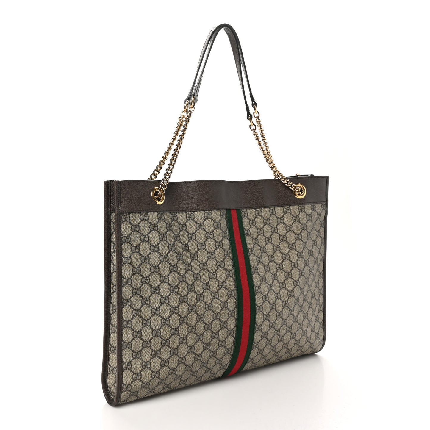 GG Supreme Monogram Large Rajah Chain Tote Beige New Acero
