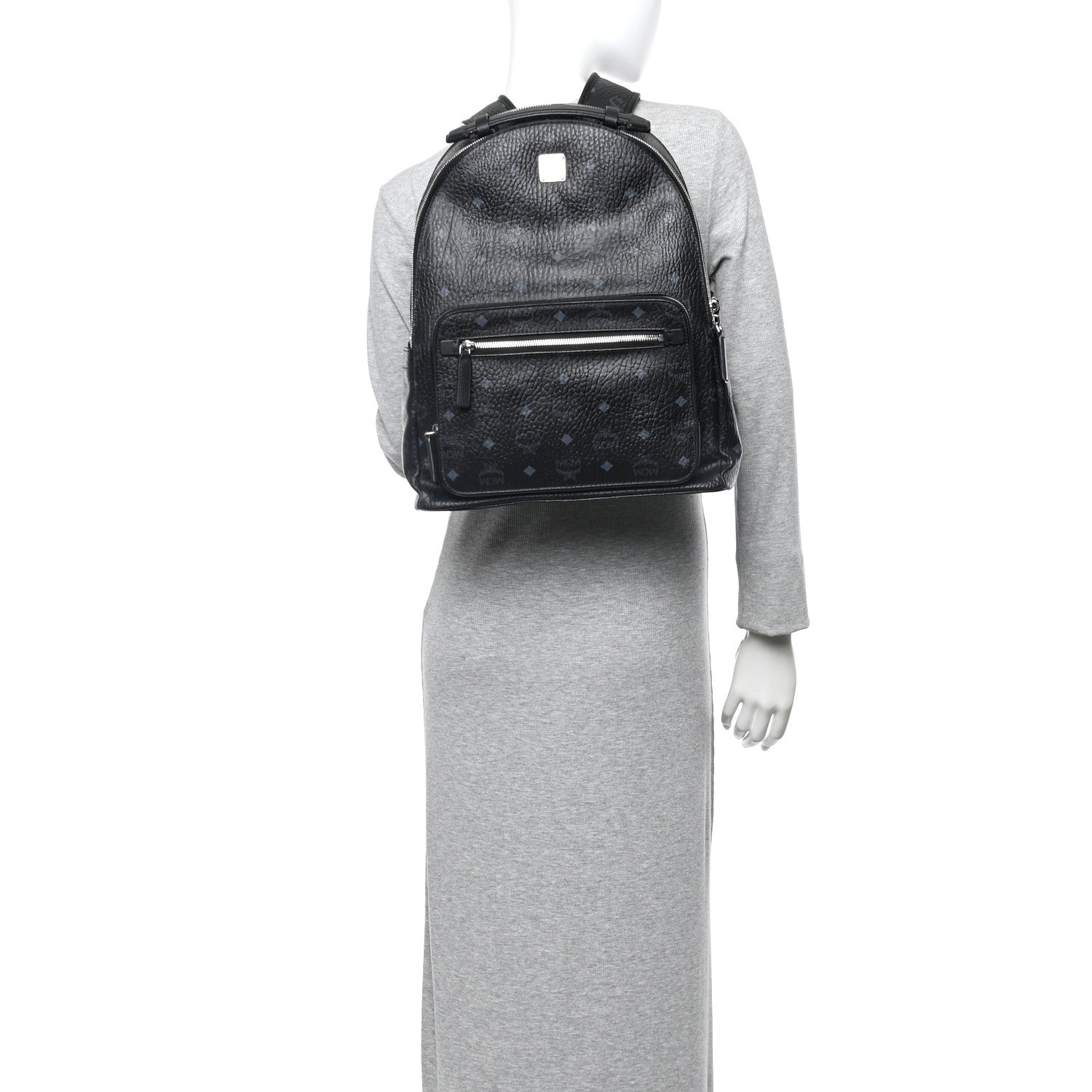 MCM Visetos Medium Stark Backpack Black 2 of 9