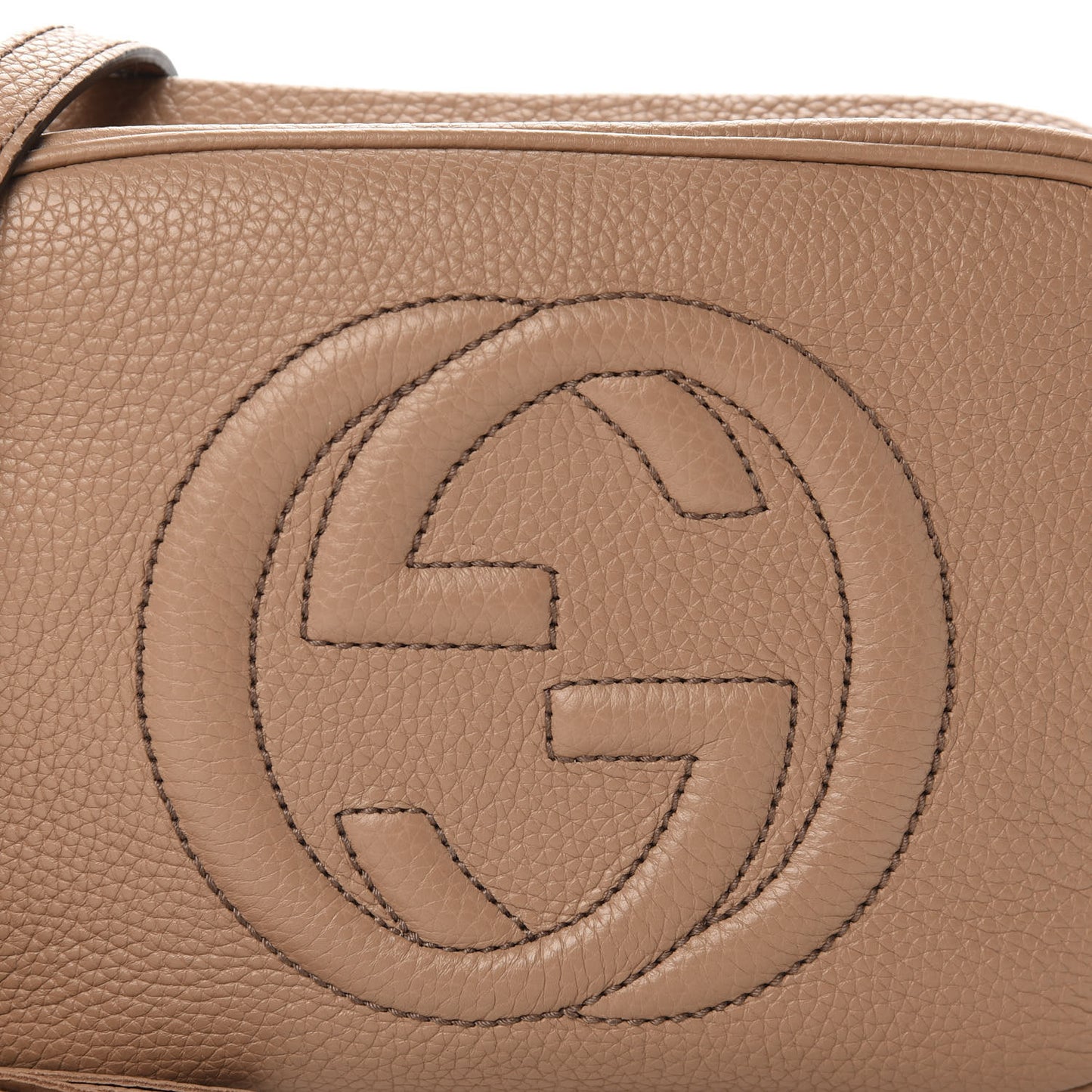 Pebbled Calfskin Small Soho Disco Bag Camelia