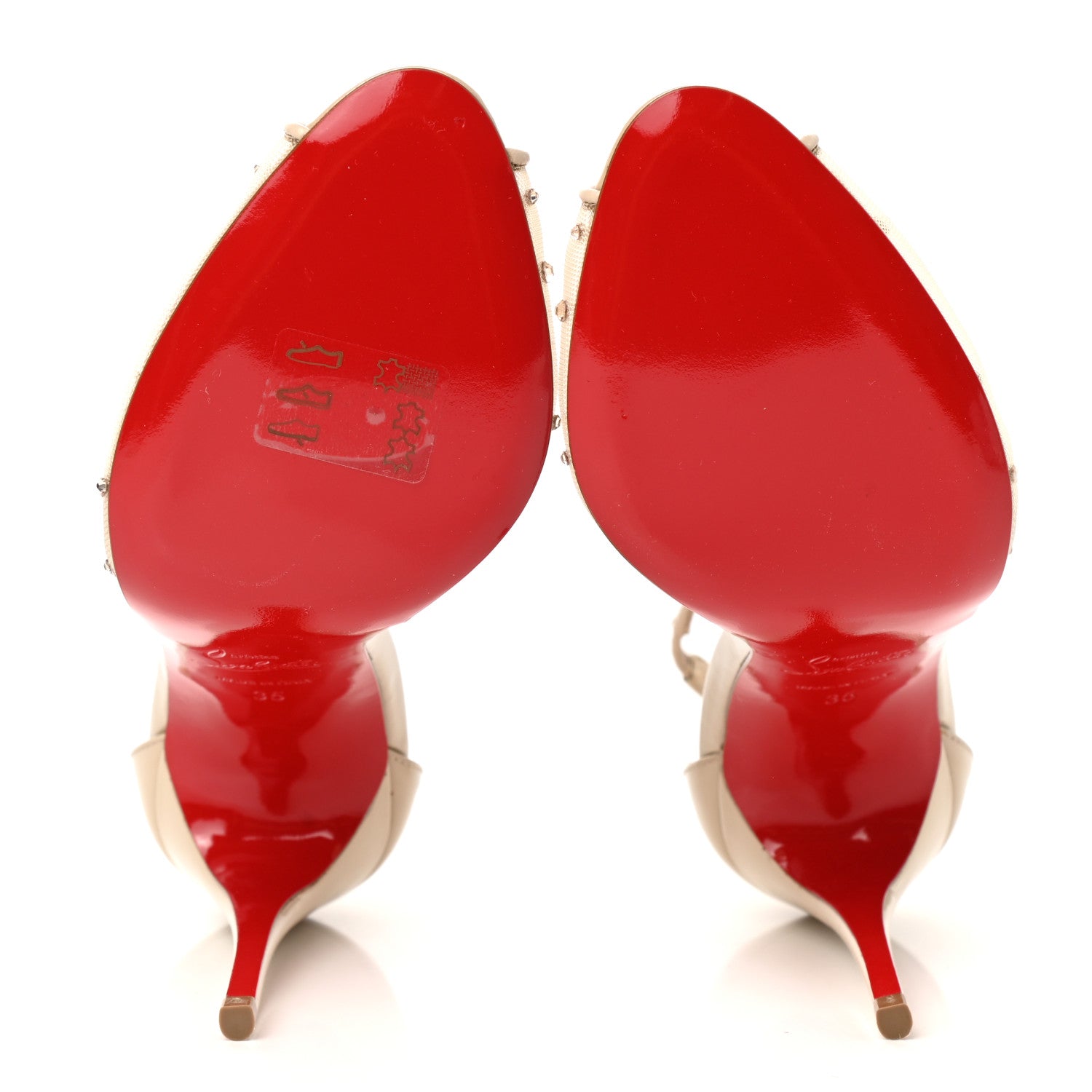 Christian Louboutin Mesh Embellished Patinana 100 Sandals 35 Version Light Silk 5 of 10