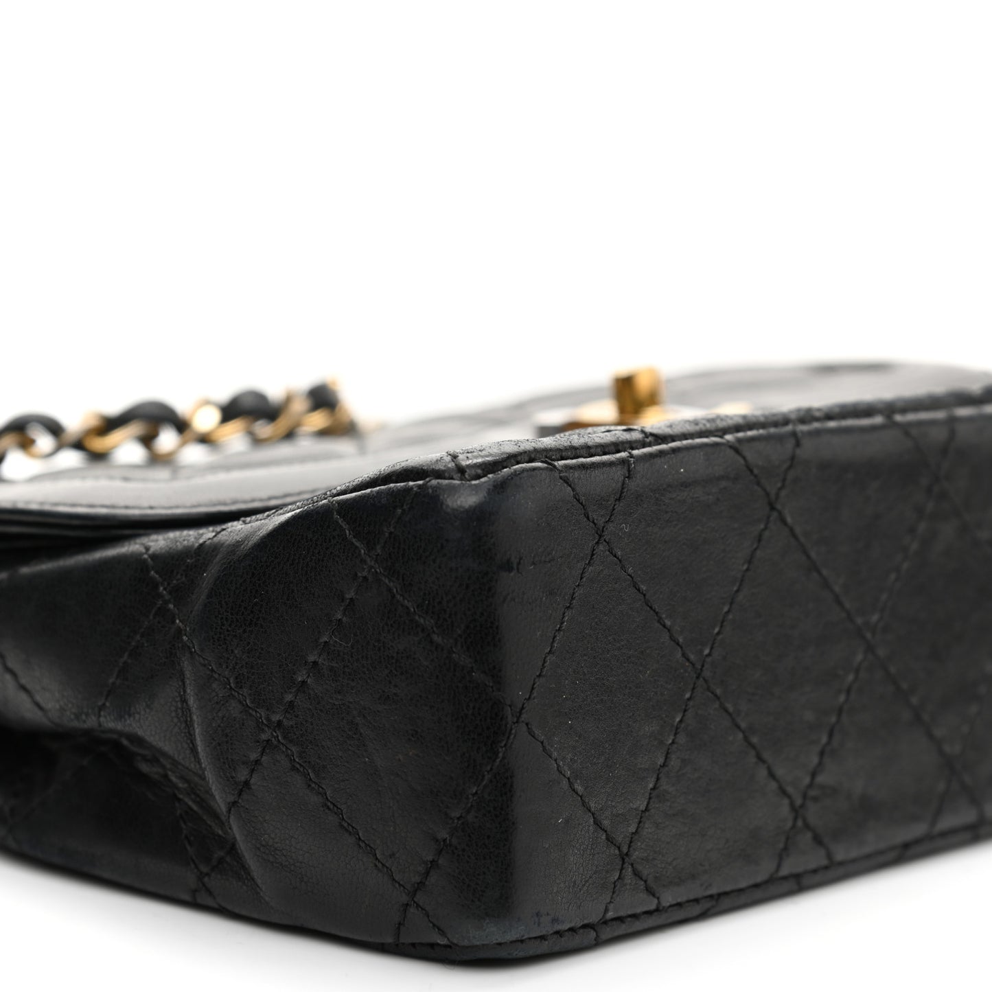 Lambskin Quilted Small Double Flap Bag Black