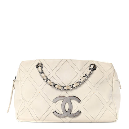 Chanel Calfskin Small Diamond Stitch Tote White 1 of 6