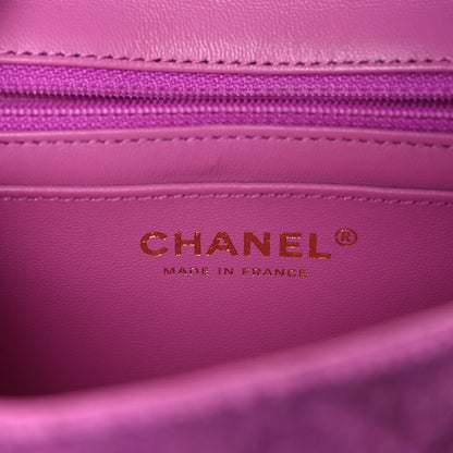 Chanel Tweed Quilted Mini Rectangular Flap Purple 6 of 10