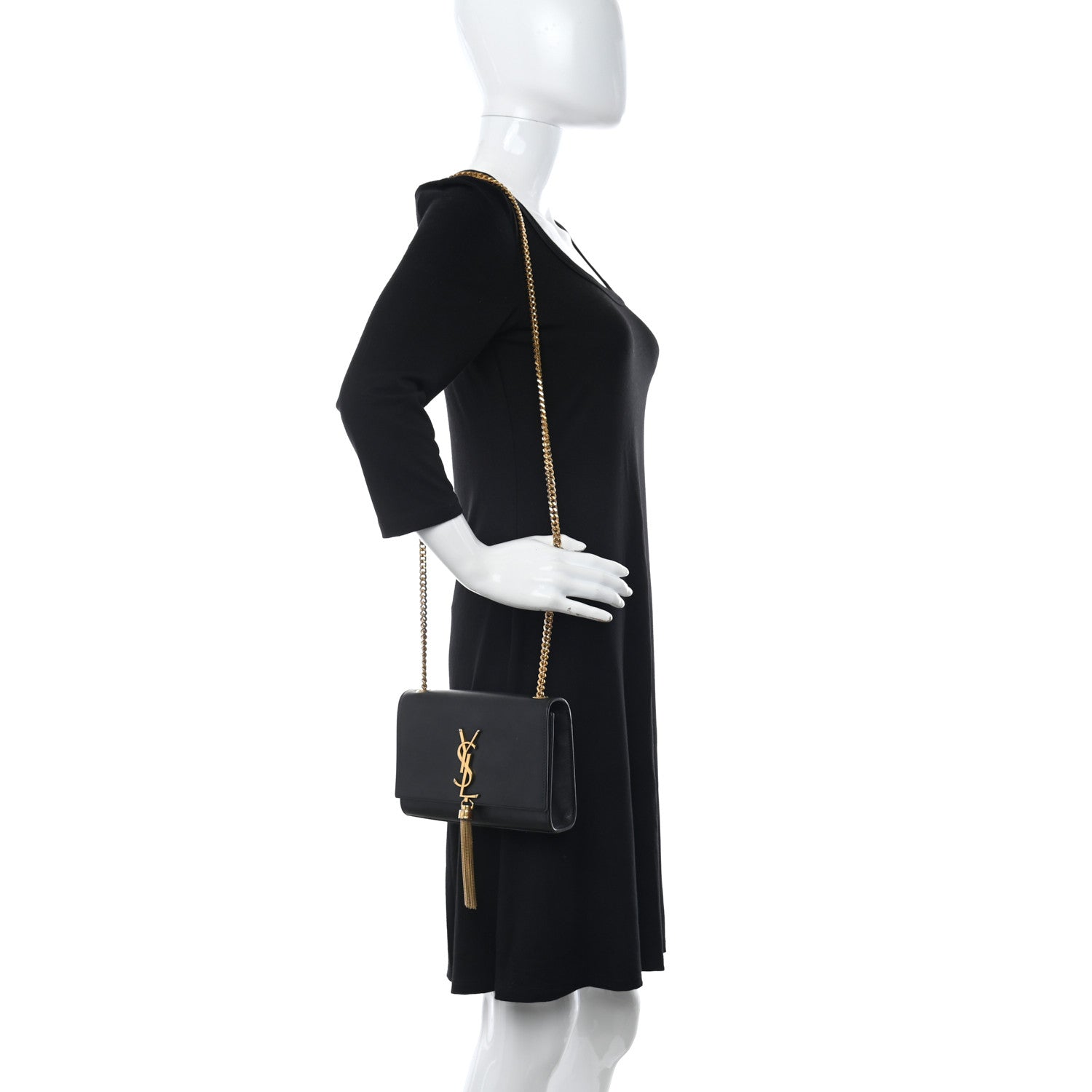 Saint Laurent Calfskin Small Classic Monogram Kate Tassel Satchel Black 2 of 11