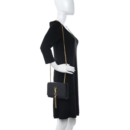 Saint Laurent Calfskin Small Classic Monogram Kate Tassel Satchel Black 2 of 11
