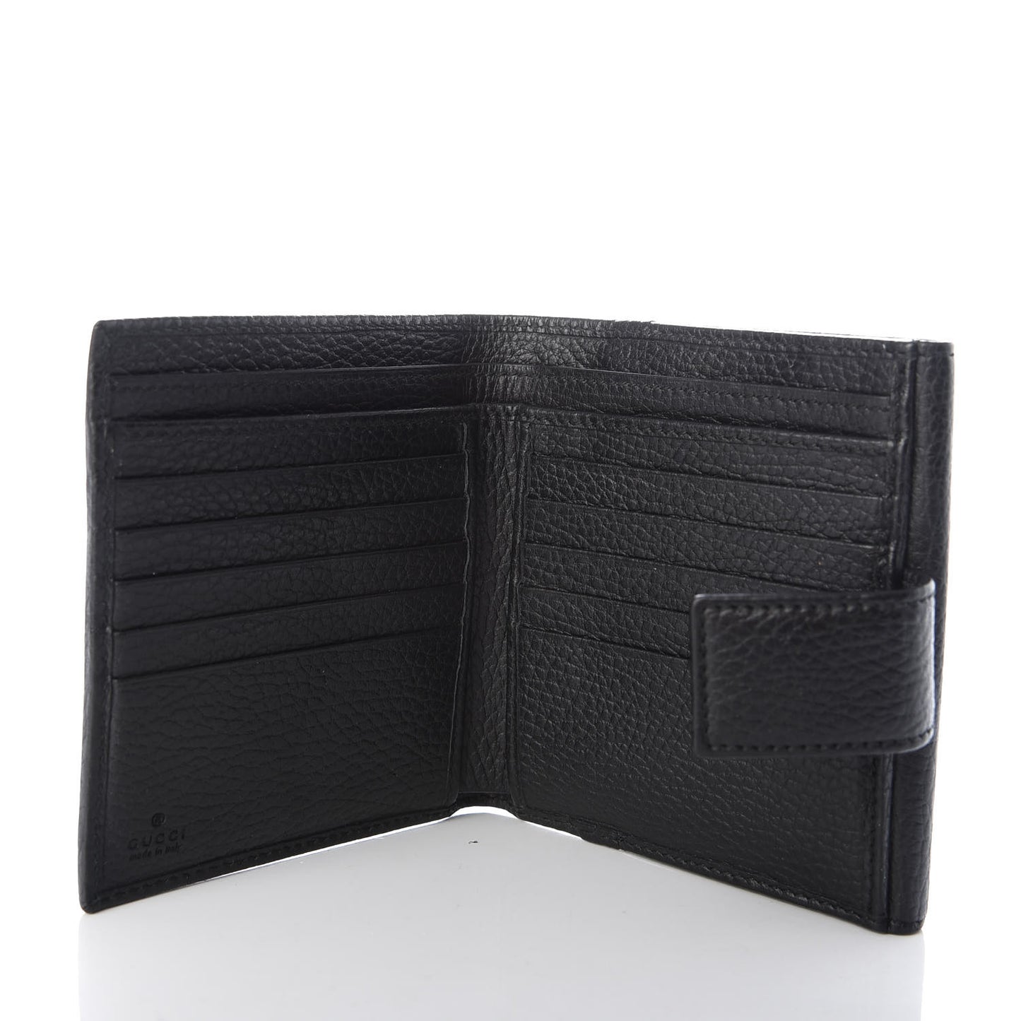 Dollar Calfskin Double G French Flap Wallet Black