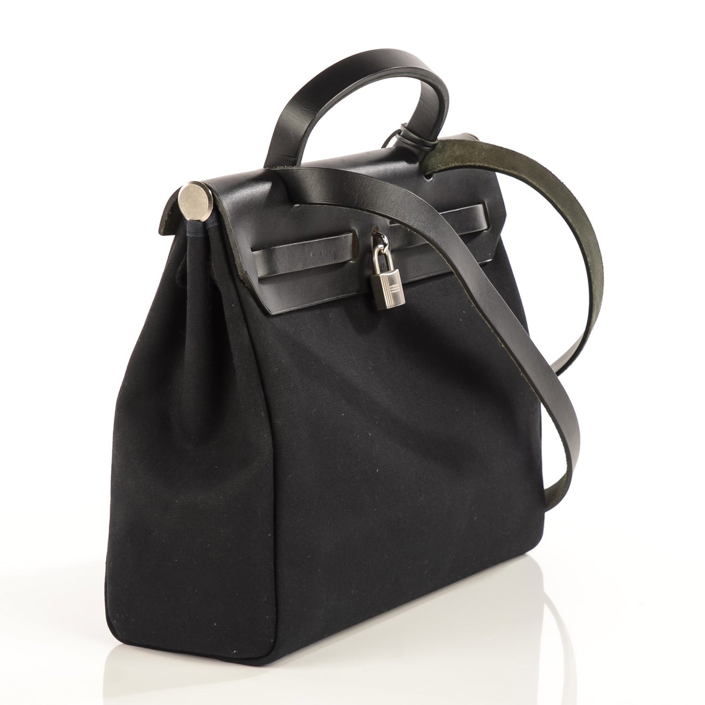 Vache Calfskin Toile Herbag 30 PM Black
