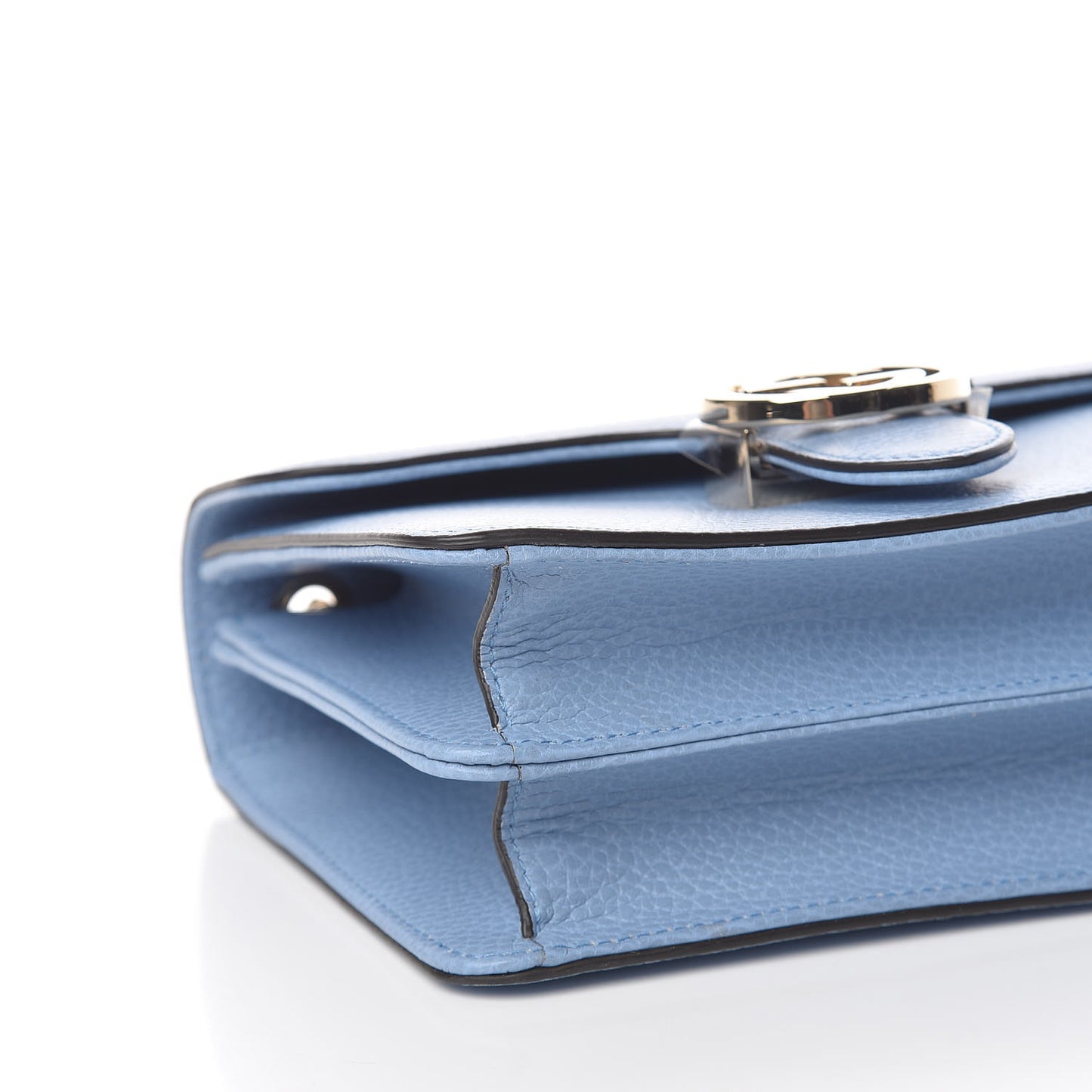 Dollar Calfskin Small Interlocking G Shoulder Bag Mineral Blue