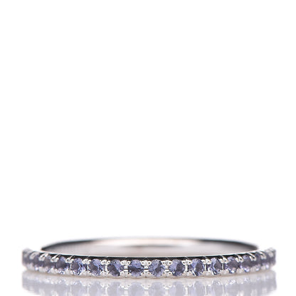 Tiffany 18K White Gold Iolite Metro Ring 48 4.5 3 of 5