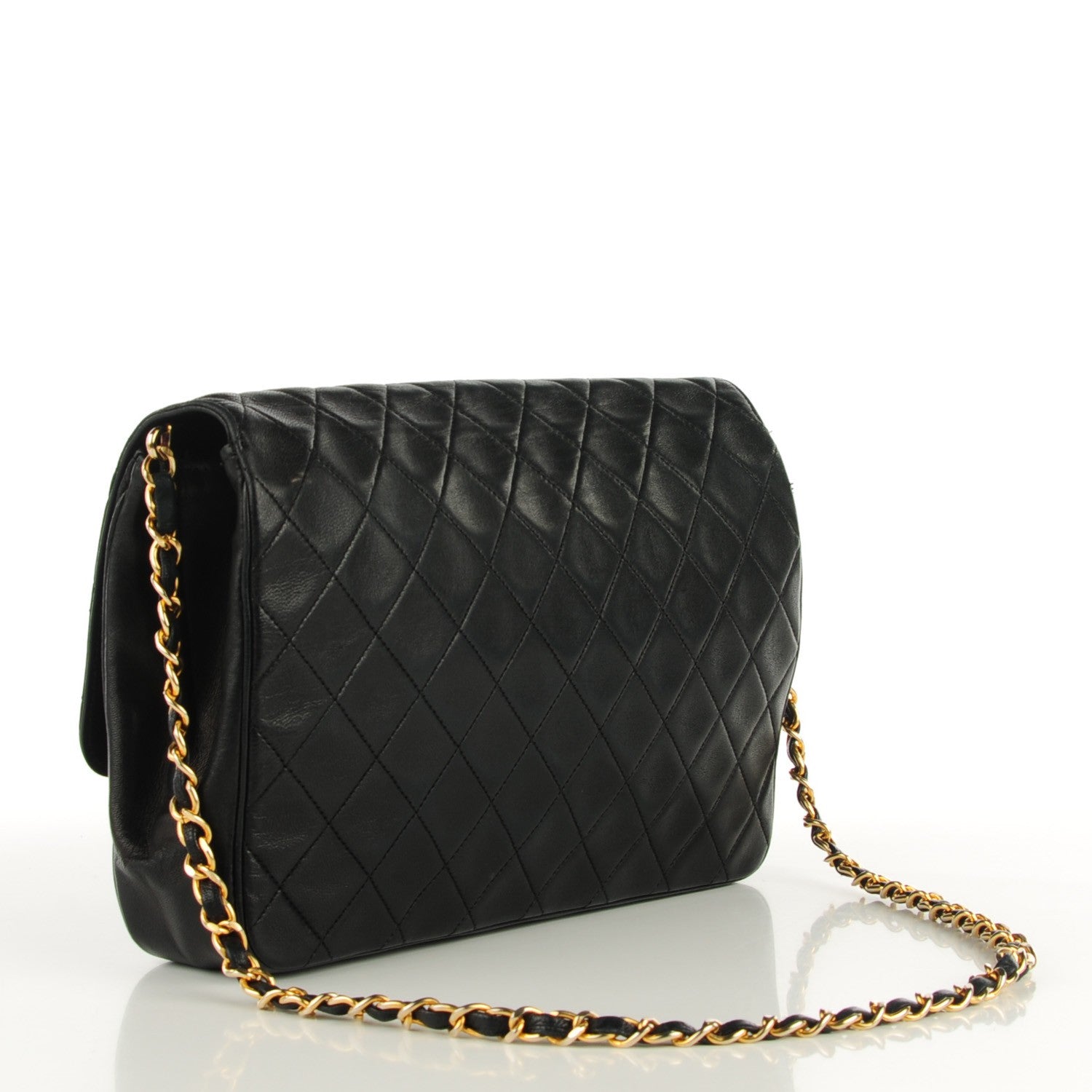 Chanel Lambskin Quilted Medium Single Flap Black 3 of 9
