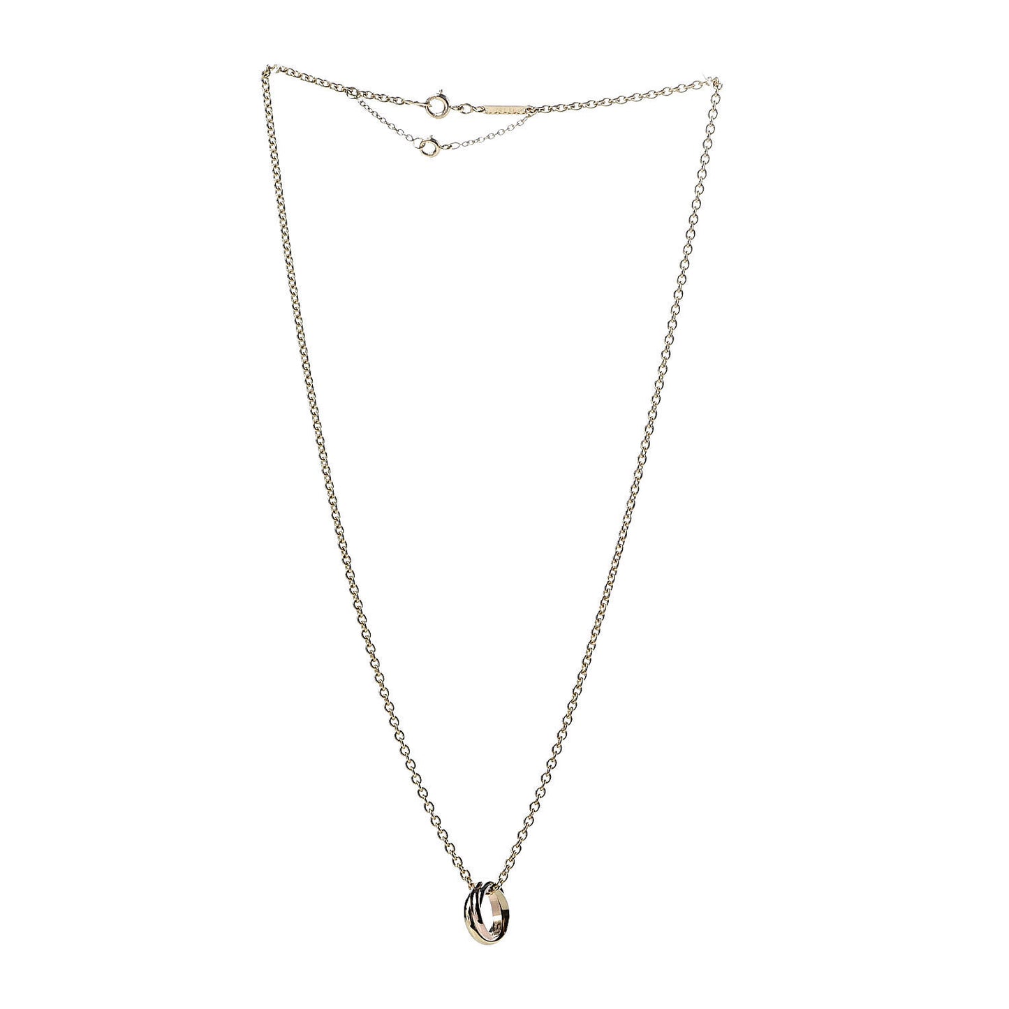 18K Pink Yellow White Gold Baby Trinity Pendant Necklace