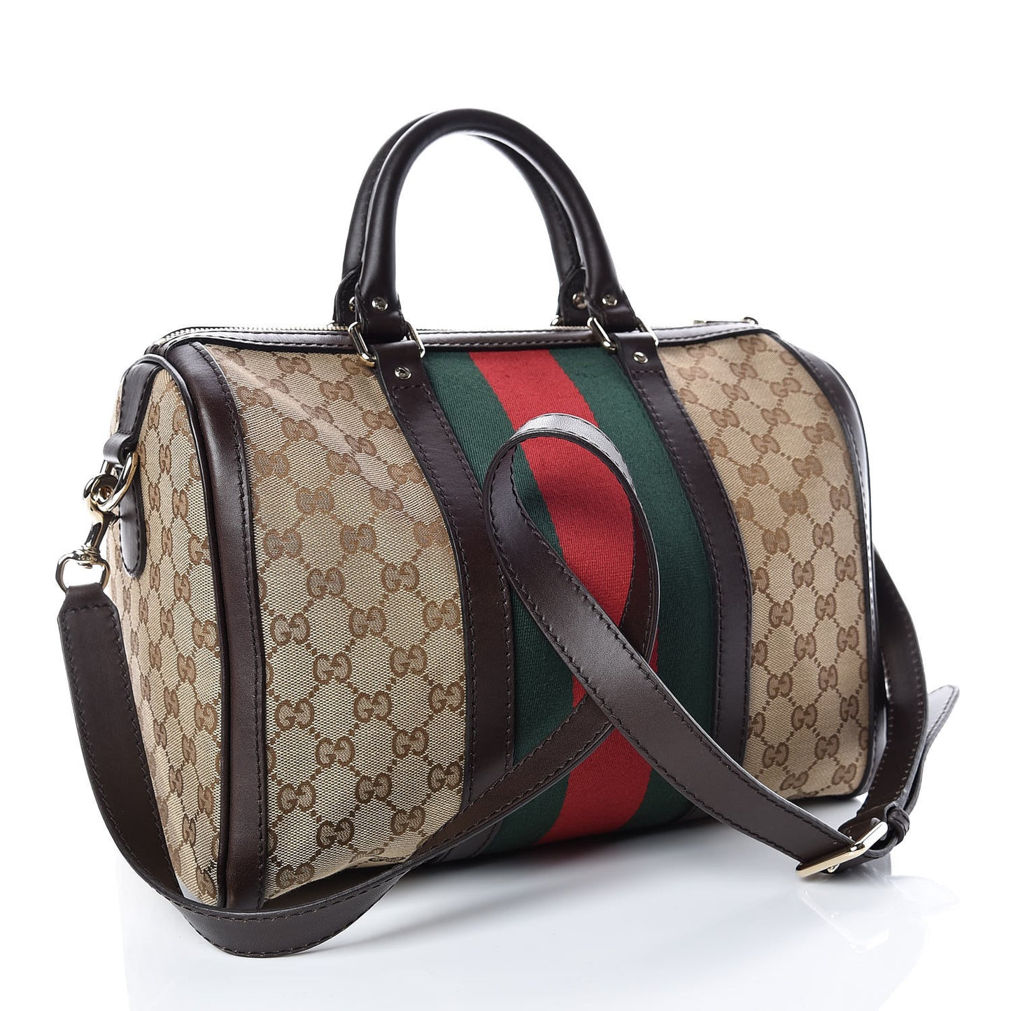 Monogram Vintage Web Medium Boston Dark Brown