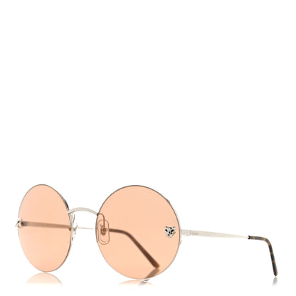Cartier Panthere De Cartier Round Sunglasses CT0022S 003 Silver 1 of 6