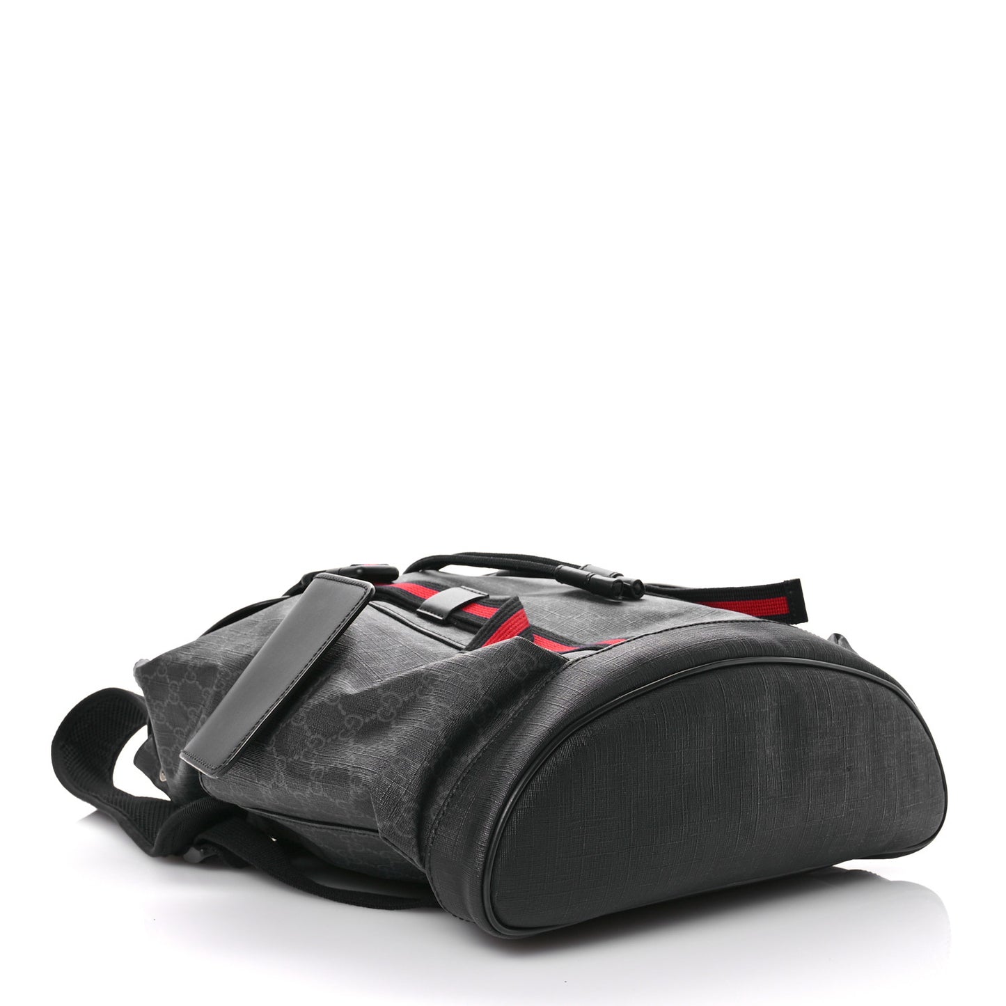 Soft GG Supreme Monogram Calfskin Web Double Buckle Backpack Black