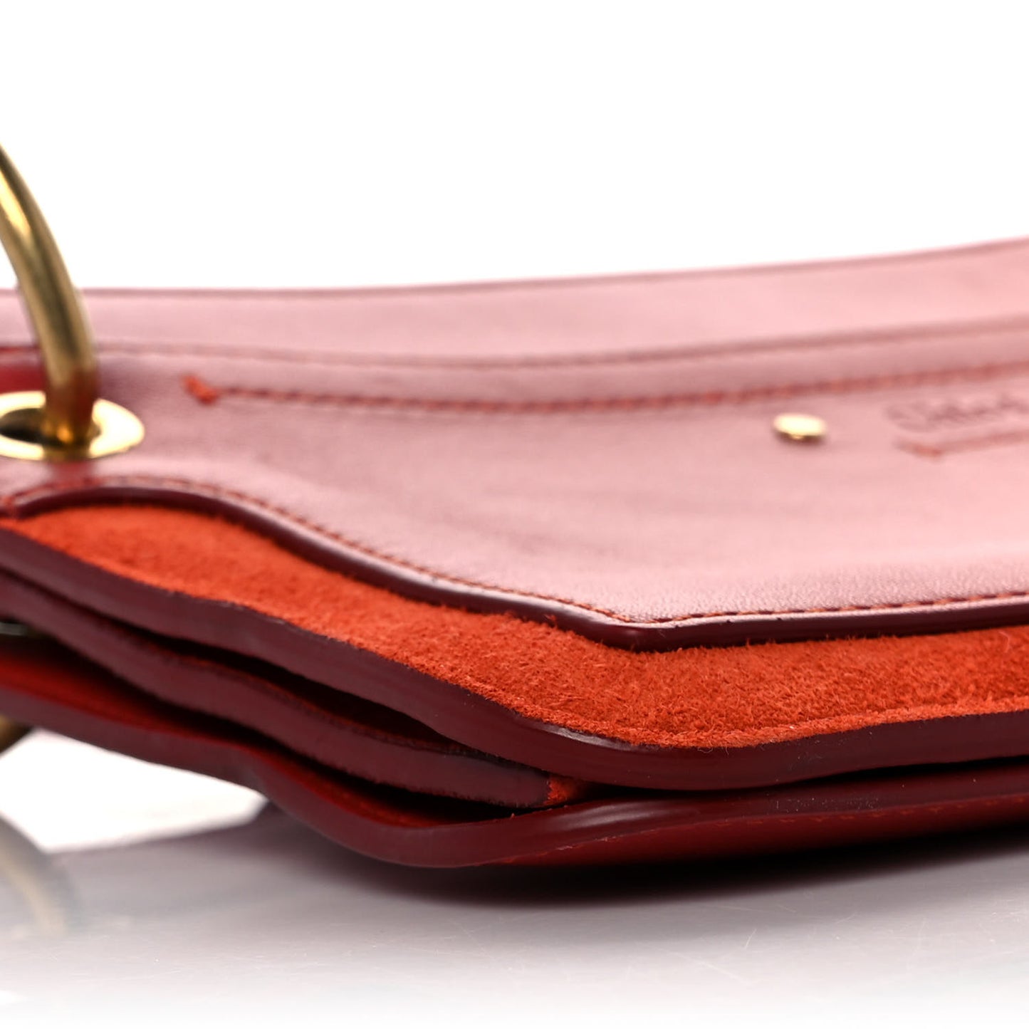 Calfskin Suede Roy Crossbody Bag Earthy Red