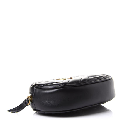 Gucci Calfskin Matelasse GG Marmont Belt Bag 85 34 Black 5 of 14