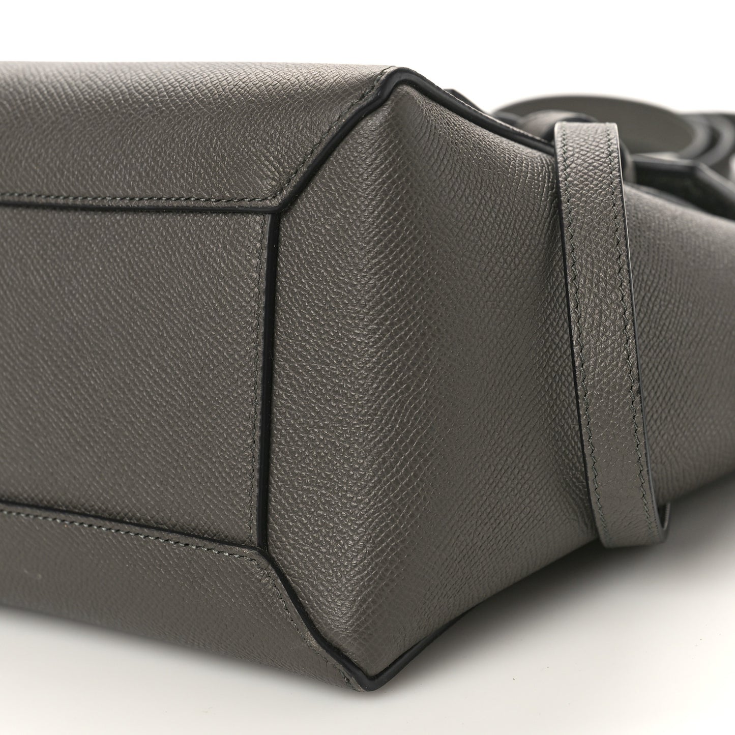 Grained Calfskin Micro Belt Bag Grey