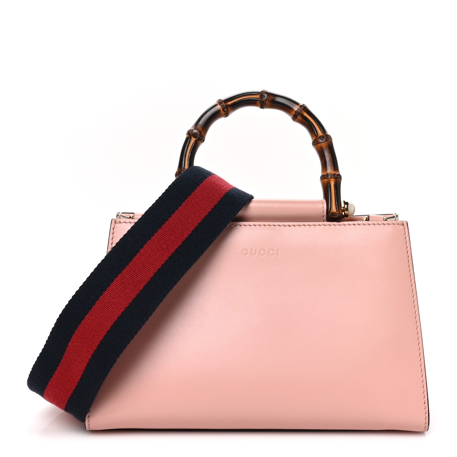 Gucci Nappa Bamboo Web Mini Nymphaea Top Handle Bag Perfect Pink Mystic White 1 of 9