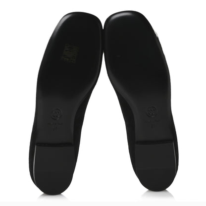 Chanel Suede Patent Cap Toe Camellia Ballerina Flats 37 Black White 6 of 8