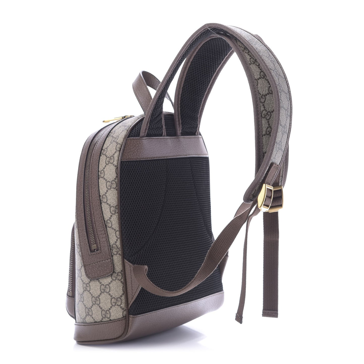 GG Supreme Monogram Calfskin Web Small Ophidia Day Backpack Beige Ebony New Acero
