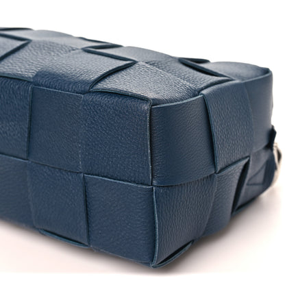 Bottega Veneta Grained Calfskin Maxi Intrecciato Brick Cassette Bag Deep Blue 9 of 9