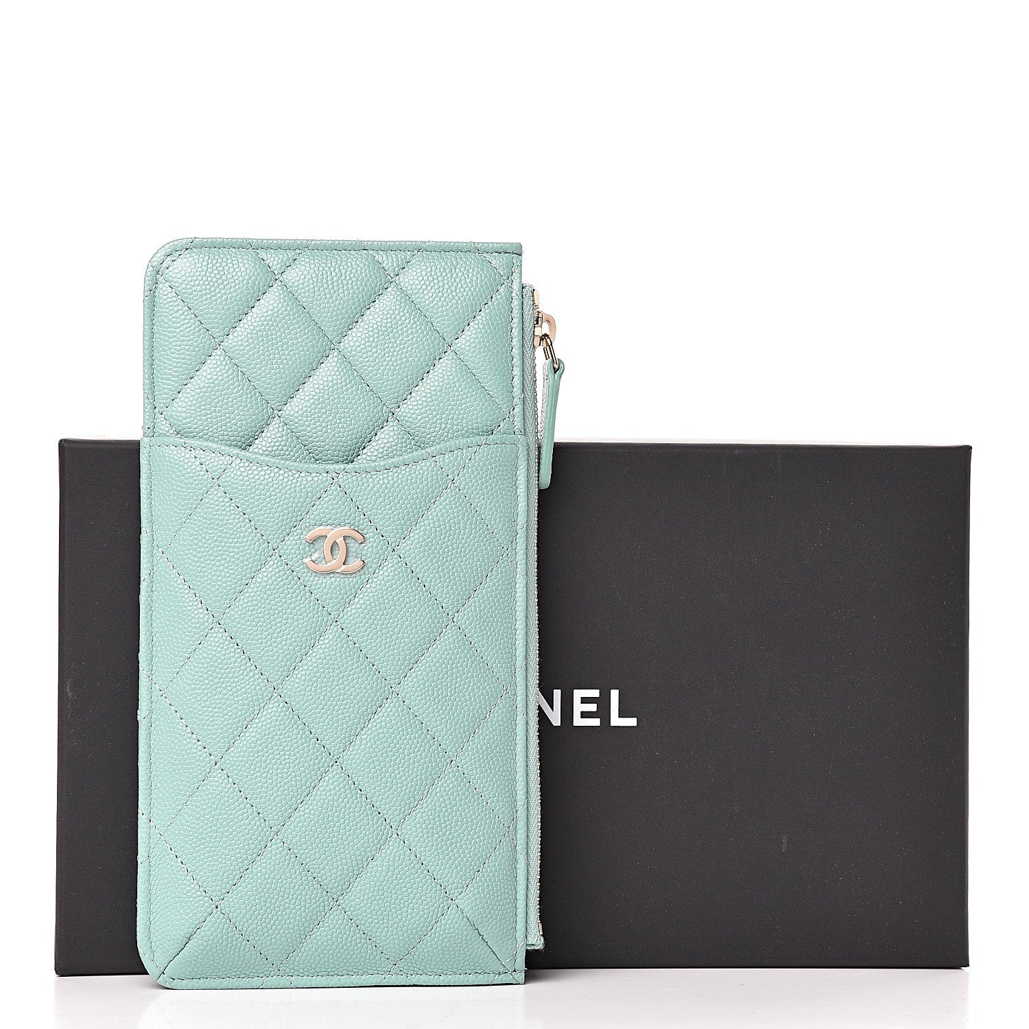 Chanel Caviar Quilted Classic iPhone Pouch Green 8 of 8
