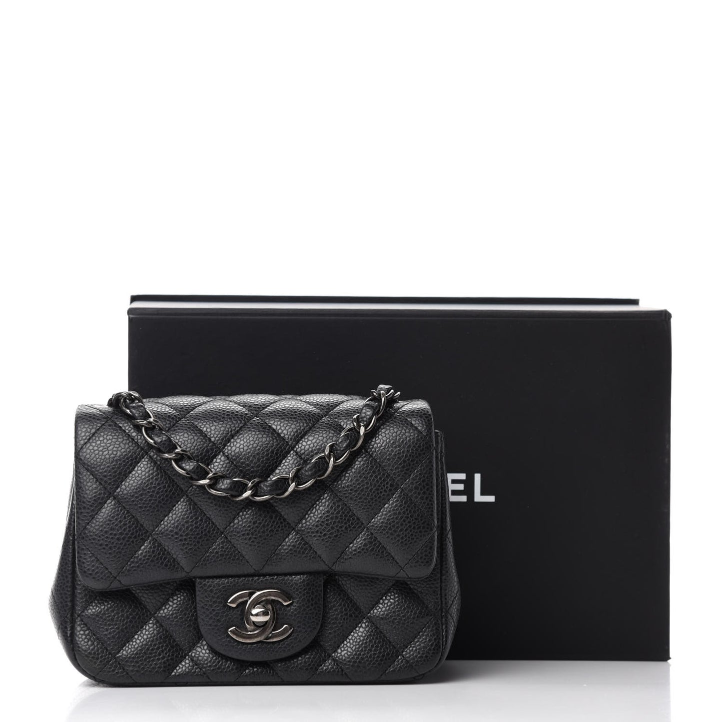 Caviar Quilted Mini Square Flap Black