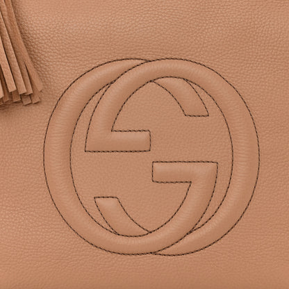 Gucci Pebbled Calfskin Large Soho Hobo Camelia 10 of 12
