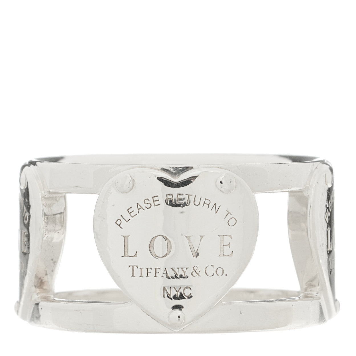 Sterling Silver Return to Tiffany Heart Wide Band Ring 54 7
