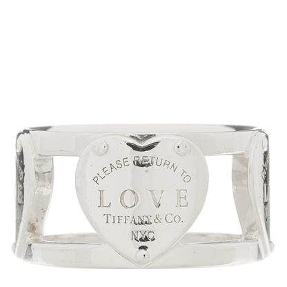 Tiffany Sterling Silver Return to Tiffany Heart Wide Band Ring 54 7 1 of 4