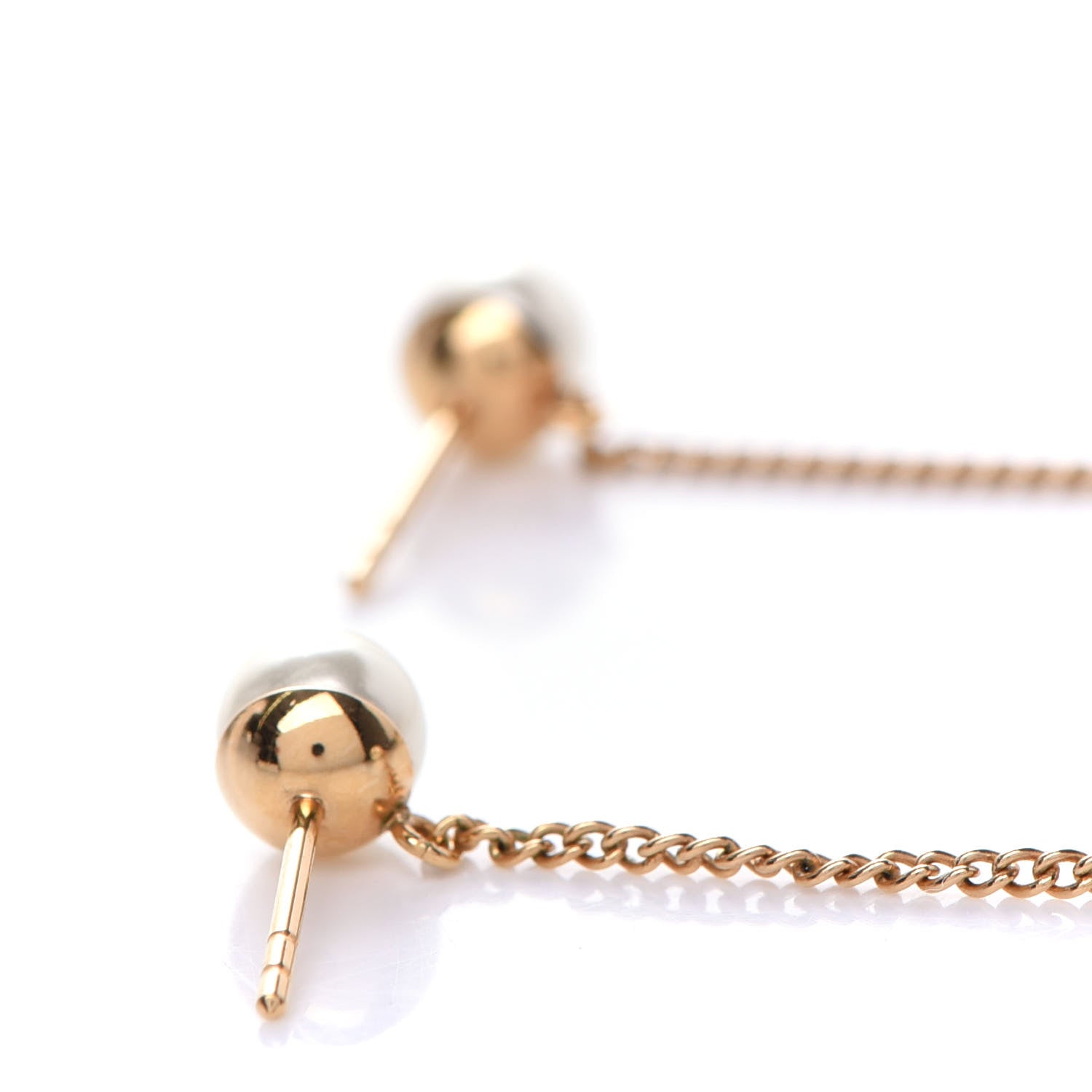 Christian Dior Pearl Tribales Dangle Chain Earrings Gold 4 of 6