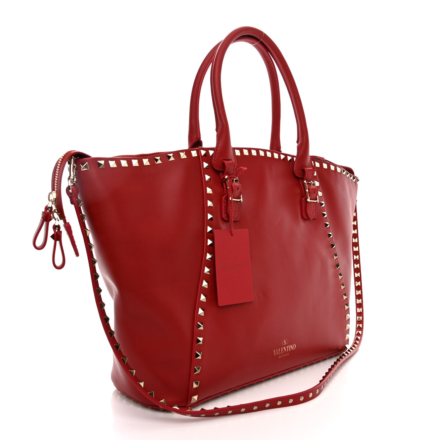 Valentino Garavani Vitello Rockstud Shoulder Bag Rosso Valentino 3 of 10