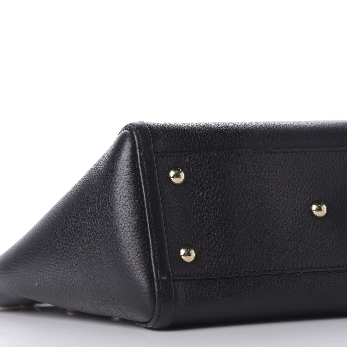Pebbled Calfskin Small Soho Top Handle Bag Black