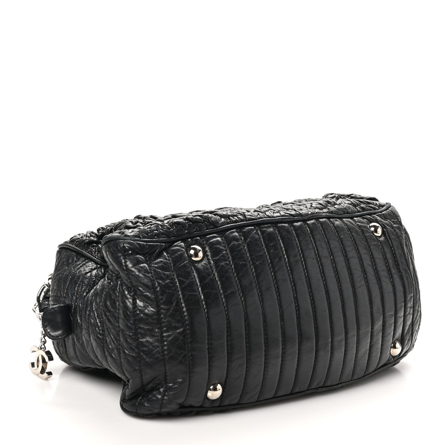 Chanel Lambskin Astrakhan Bowler Black 4 of 12