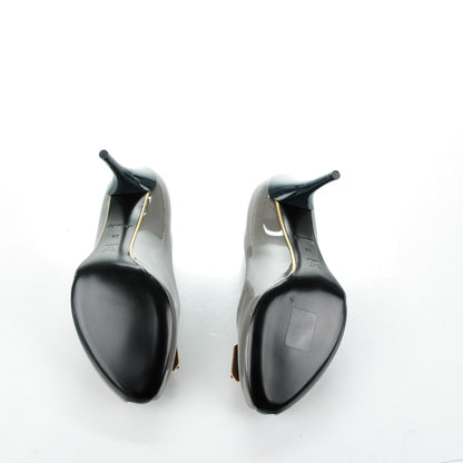 Louis Vuitton Patent Calfskin Lou Open Toe Pumps 38 Gris 5 of 8