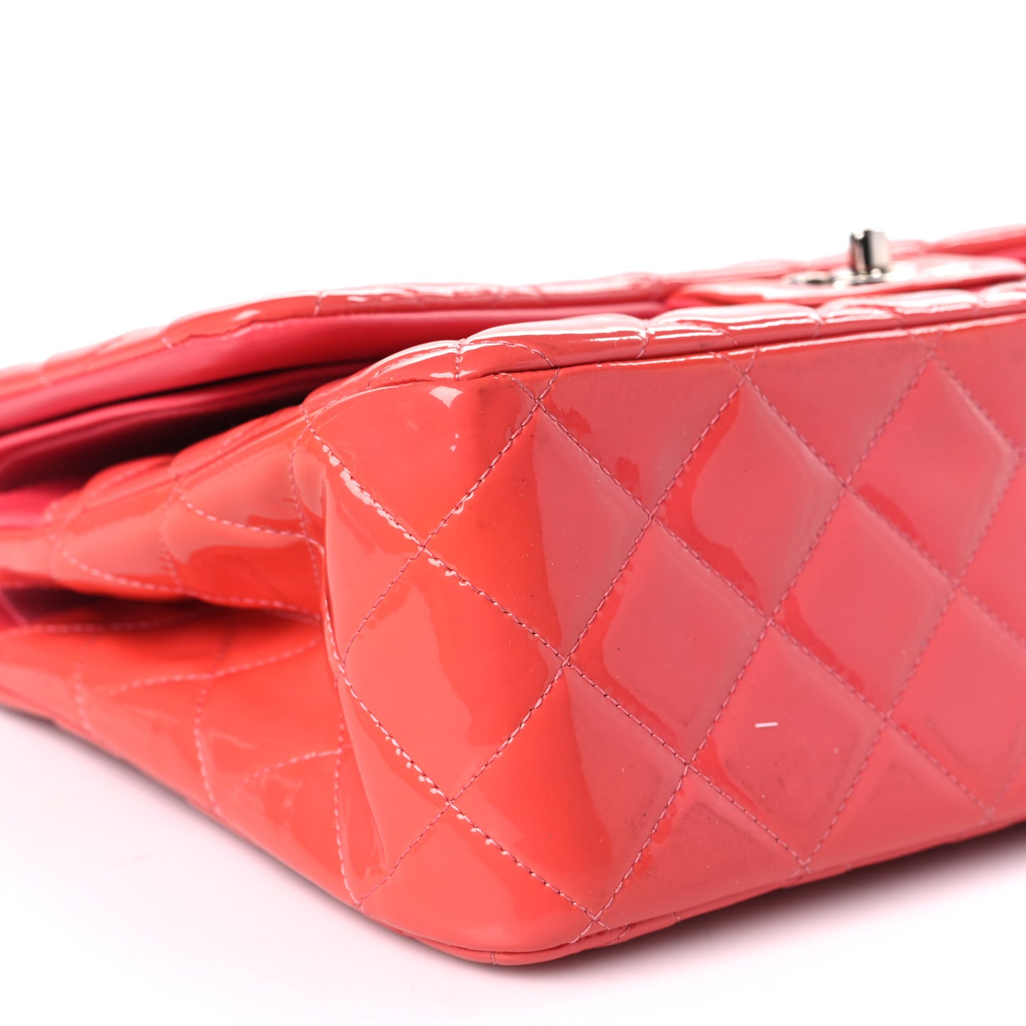Patent Quilted Jumbo Double Flap Pink
