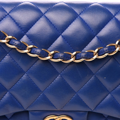 Chanel Lambskin Quilted Jumbo Double Flap Blue 20 of 20