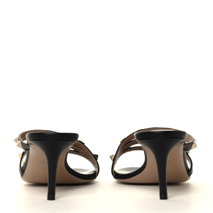 Valentino Garavani Calfskin Nappa Rockstud 60mm Slide Sandals 38 Black 10 of 12