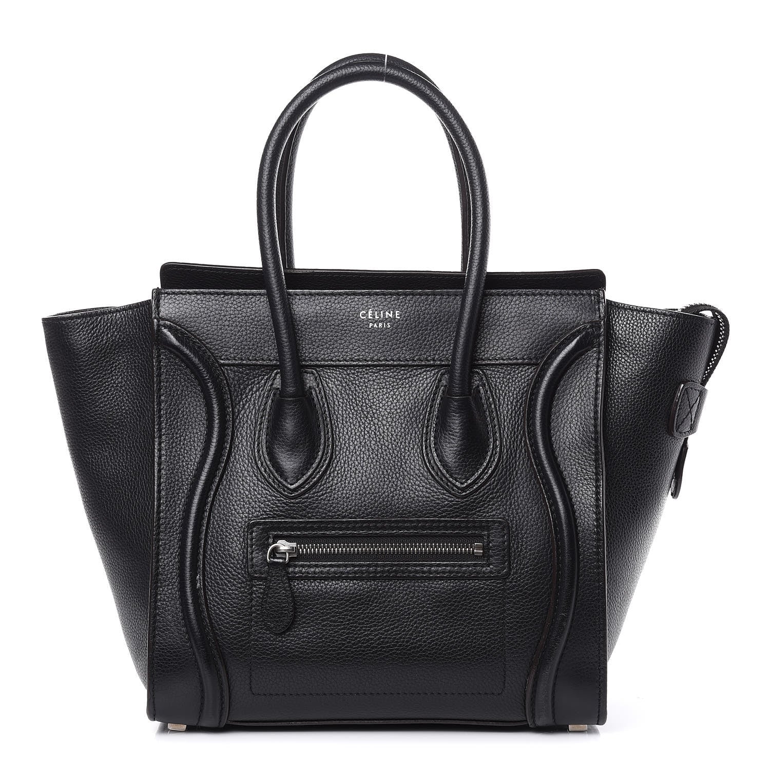 Celine Drummed Calfskin Micro Luggage Black 1 of 19