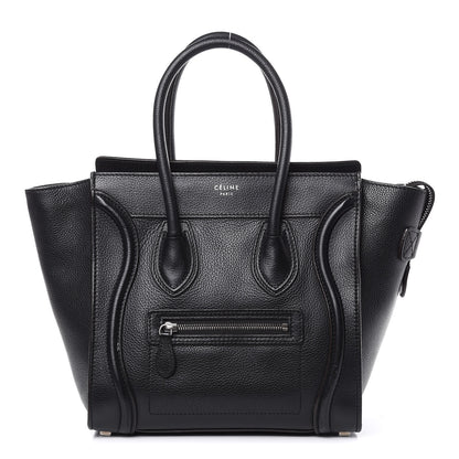 Celine Drummed Calfskin Micro Luggage Black 1 of 19