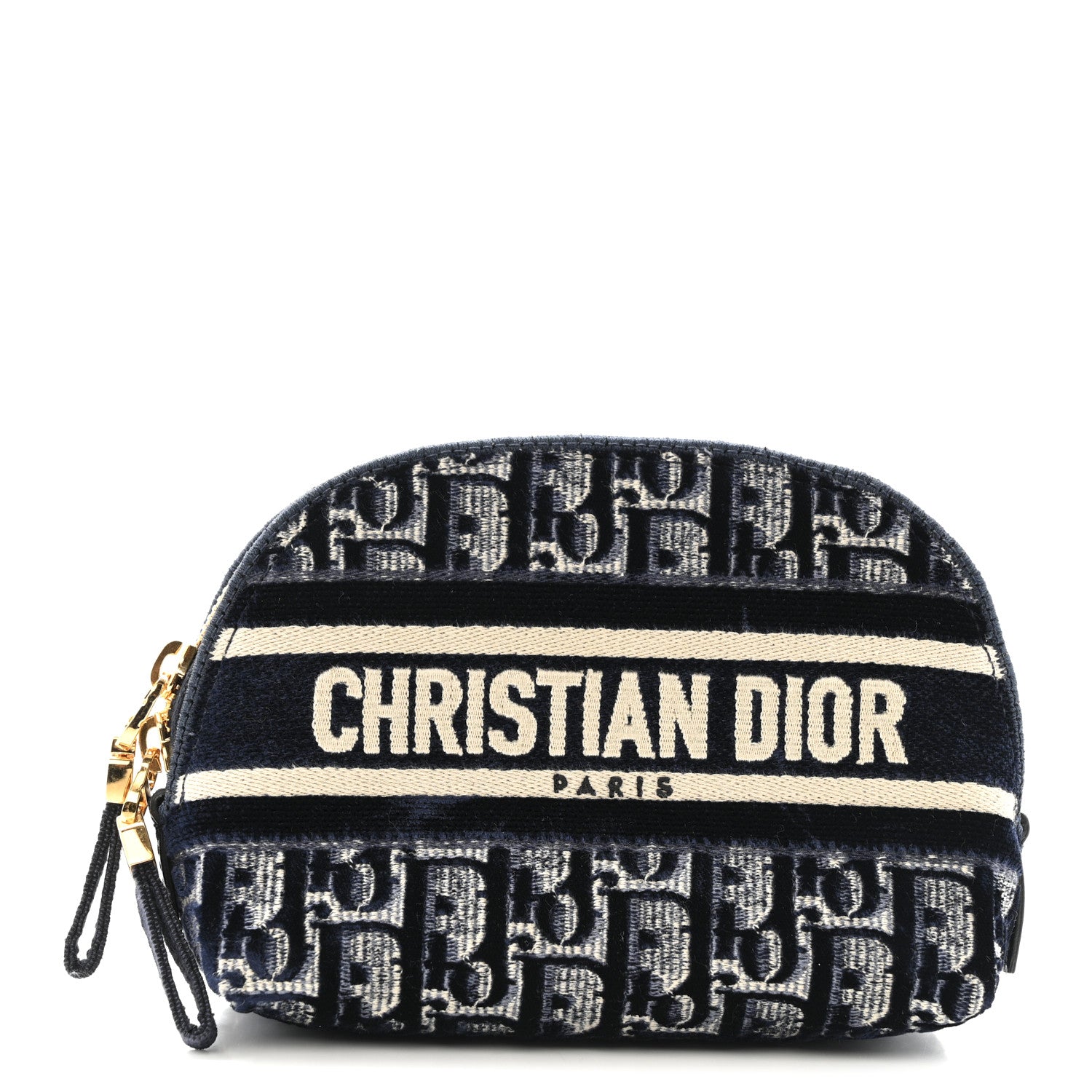 Christian Dior Velvet Oblique Cosmetic Pouch Blue 1 of 9