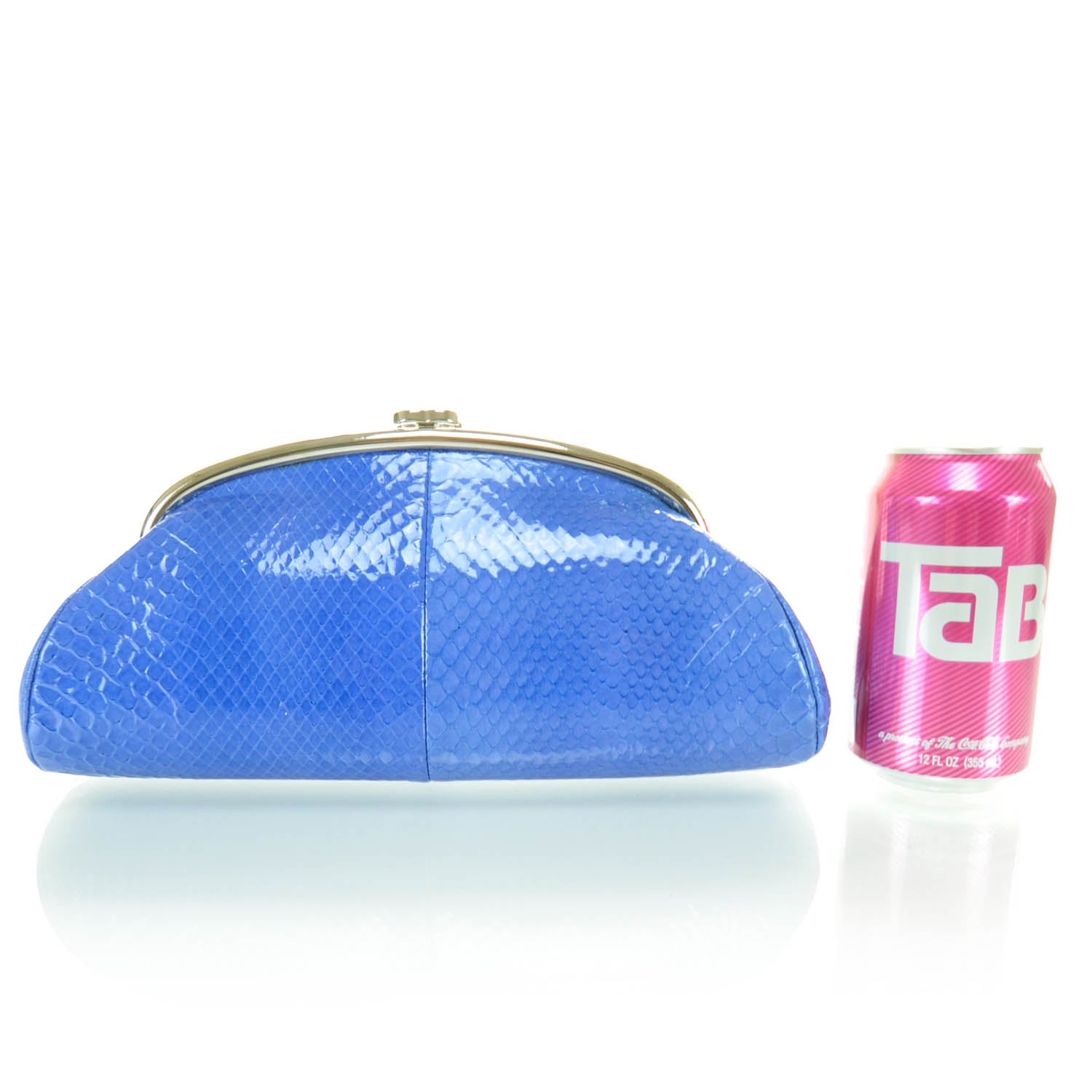 Chanel Glazed Python Timeless Clutch Blue 2 of 12