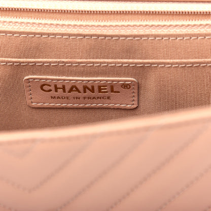 Chanel Calfskin Quilted Medium Daily Chevron Flap Beige 6 of 11